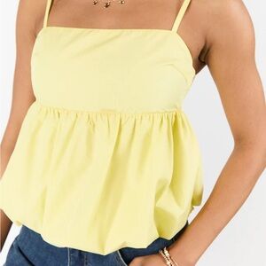 Bright yellow Pink Lily top